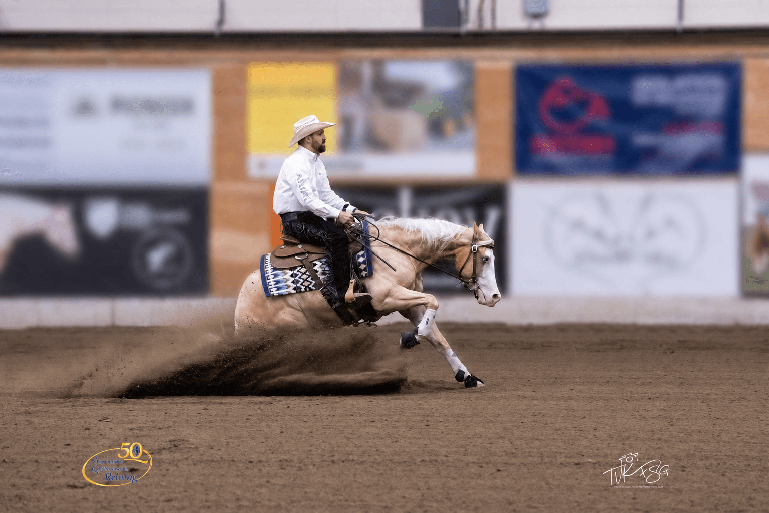 Félix Gadreau en compétition de reining
